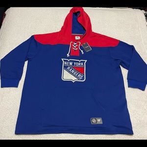 New York Rangers Hockey - Fanatics Breakaway Lace Up Hoodie Sweatshirt Mens 5XL